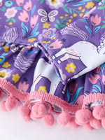 Rylee Faith Designs Girls Unicorn Long Sleeve Ruffle Swimsuit Set - 