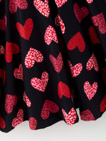 Rylee Faith Designs Girls Valentine's Day Black Dress With Leopard Heart Print - 