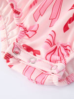 Rylee Faith Designs Girls' Valentine's Day Heart Bow Embroidered Baby Romper - 