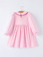 Rylee Faith Designs Girls' Valentine's Day Heart Smocking Embroidered Plaid Dress - 