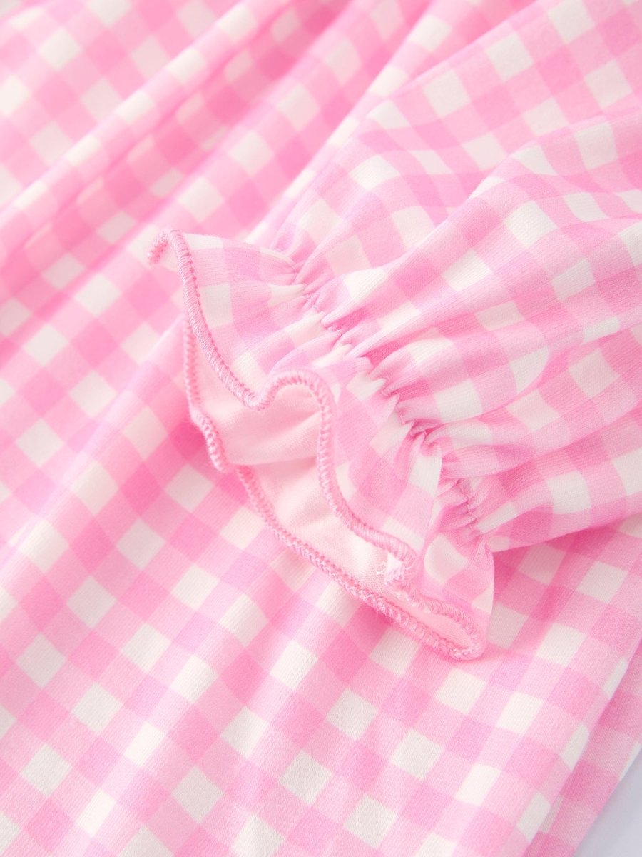 Rylee Faith Designs Girls' Valentine's Day Heart Smocking Embroidered Plaid Dress - 