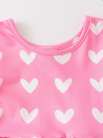 Rylee Faith Designs Girls Valentine’s Outfit Pink Heart Long Sleeve Dress with Pockets - 