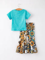 Rylee Faith Designs Girls Western Flora Leopard Print Six Piece Set Outfit - Everetts Place Boutique - 