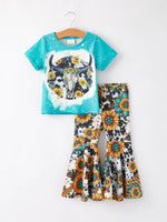 Rylee Faith Designs Girls Western Flora Leopard Print Six Piece Set Outfit - Everetts Place Boutique - 