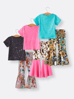 Rylee Faith Designs Girls Western Flora Leopard Print Six Piece Set Outfit - Everetts Place Boutique - 