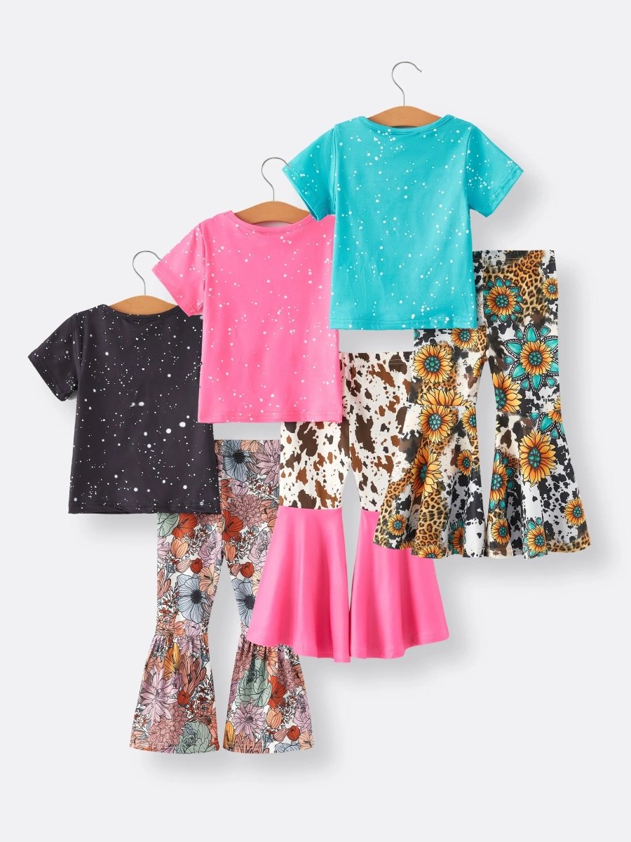 Rylee Faith Designs Girls Western Flora Leopard Print Six Piece Set Outfit - Everetts Place Boutique - 