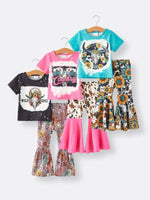 Rylee Faith Designs Girls Western Flora Leopard Print Six Piece Set Outfit - Everetts Place Boutique - 