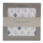 Newcastle Classics Glacier Branch Cotton Muslin Crib Sheet for Standard Mattresses 28x52 Inches - Furniture > Baby & Toddler Furniture > Crib & Toddler Bed Accessories Cotton Crib Sheet