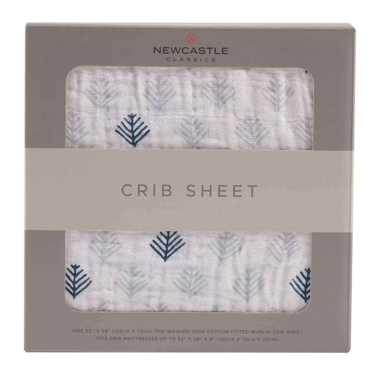Glacier Branch Cribsheet  with 100 Percent Natural Cotton for Babies - Everetts Place