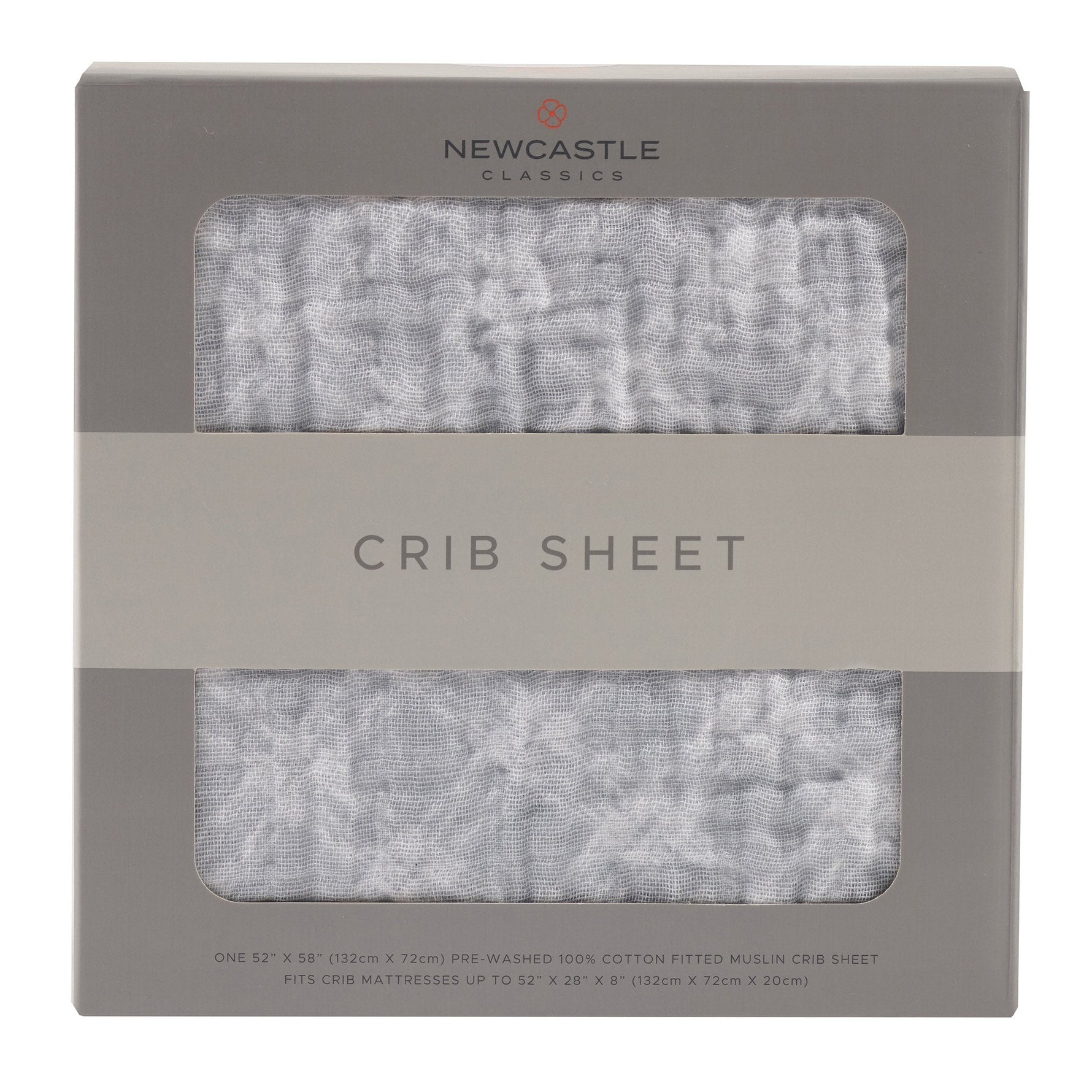 Newcastle Classics Glacier Grey Plaid Cotton Muslin Crib Sheet for Comfortable Baby Sleep - Furniture > Baby & Toddler Furniture > Crib & Toddler Bed Accessories Cotton Crib Sheet