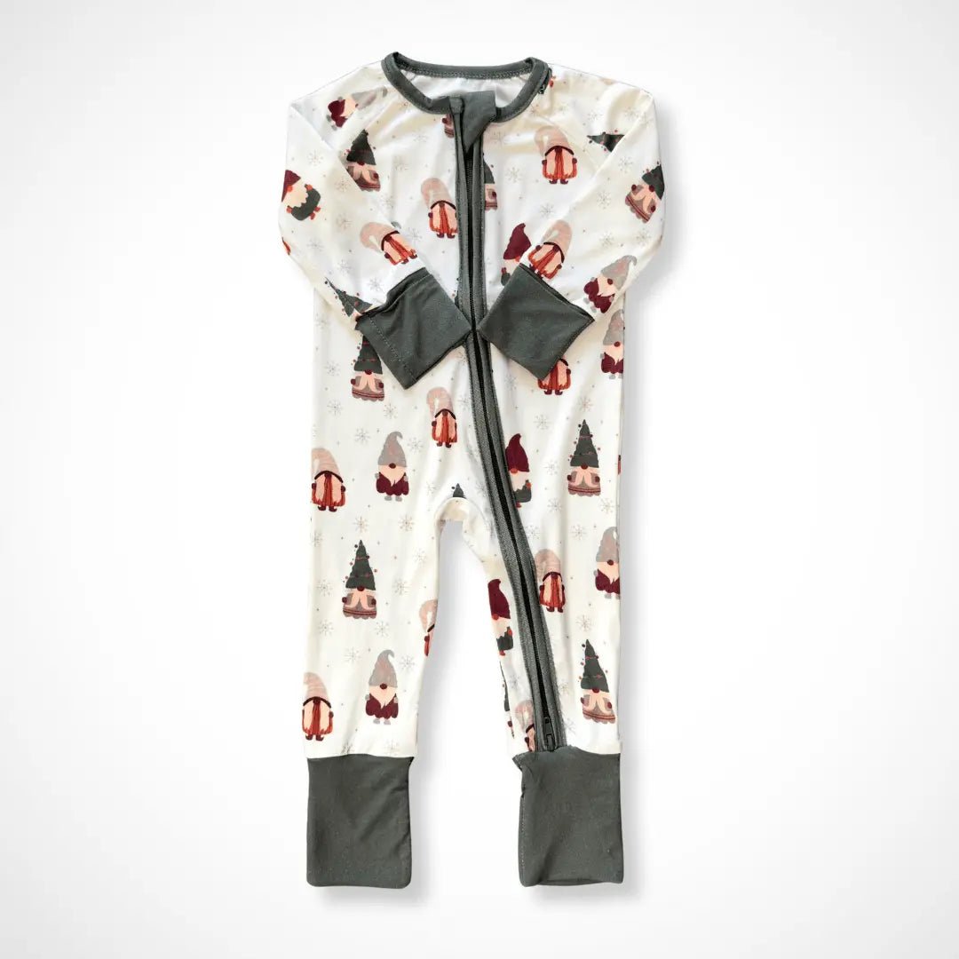 Kolorful Gnomes Bamboo Baby Pajamas Soft Gender Neutral One - Piece Sleeper - Everetts Place Boutique - 