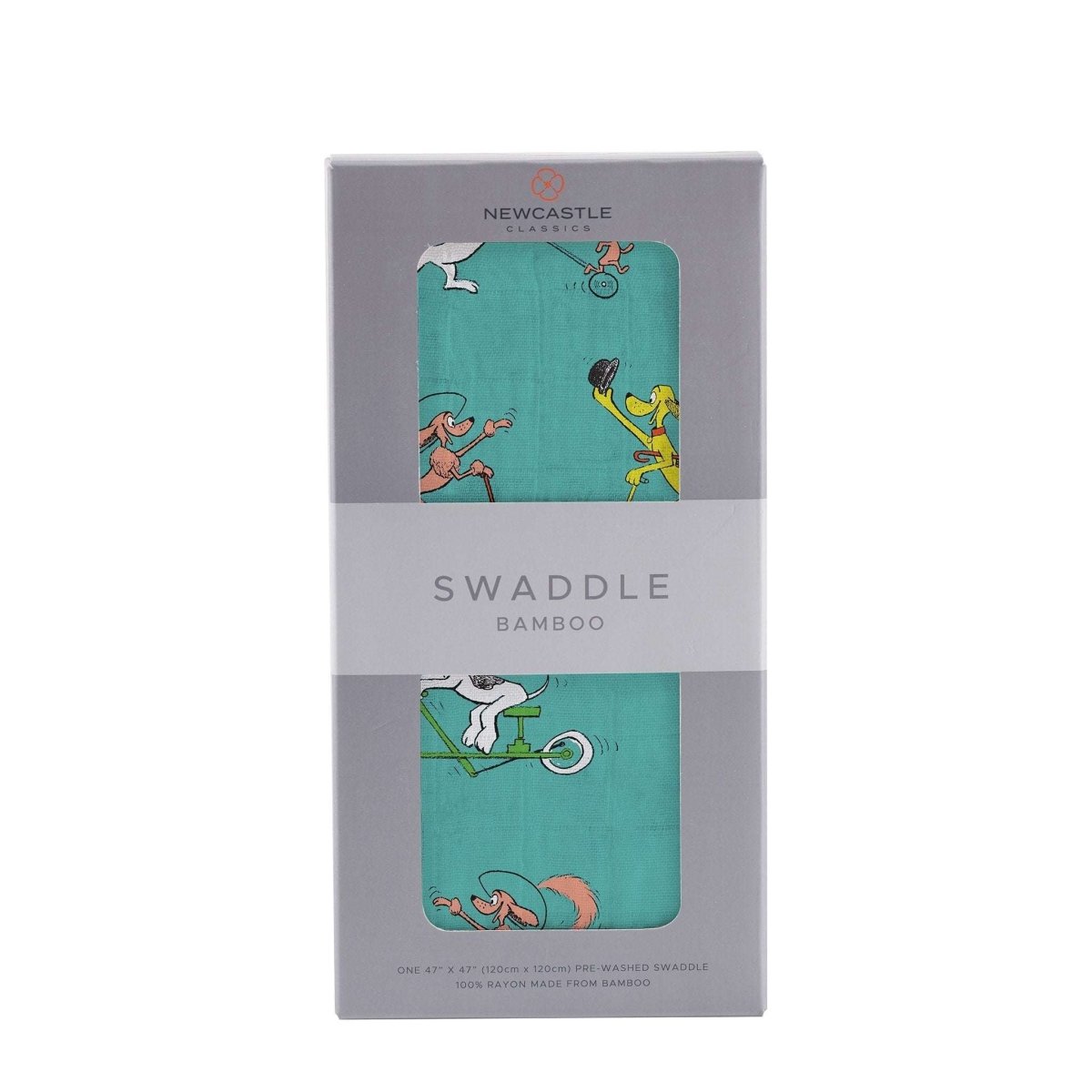 Newcastle Classics Go Dog Go Bamboo Muslin Swaddle Soft and Breathable for Newborns - 