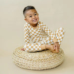 Little Joy Co. Golden Coast Check Two Piece Bamboo Pajamas For Women - Everetts Place Boutique - 