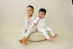 Little Joy Co. Golden Gingham 2pc Bamboo Pajamas Henley for Kids Sleepwear - Everetts Place Boutique - 