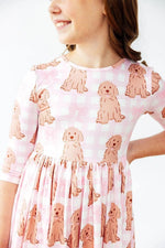 Mila & Rose ® Goldendoodle 3/4 Sleeve Pocket Twirl Dress - 