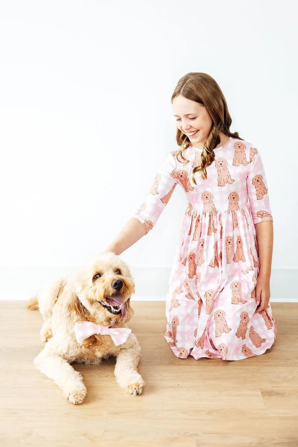 Mila & Rose ® Goldendoodle 3/4 Sleeve Pocket Twirl Dress - 