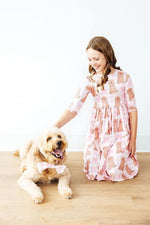 Mila & Rose ® Goldendoodle 3/4 Sleeve Pocket Twirl Dress - 