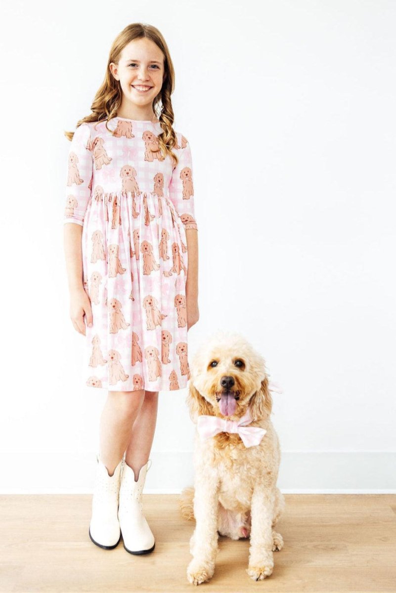 Mila & Rose ® Goldendoodle Three Quarter Sleeve Twirl Pocket Dress Girls - 