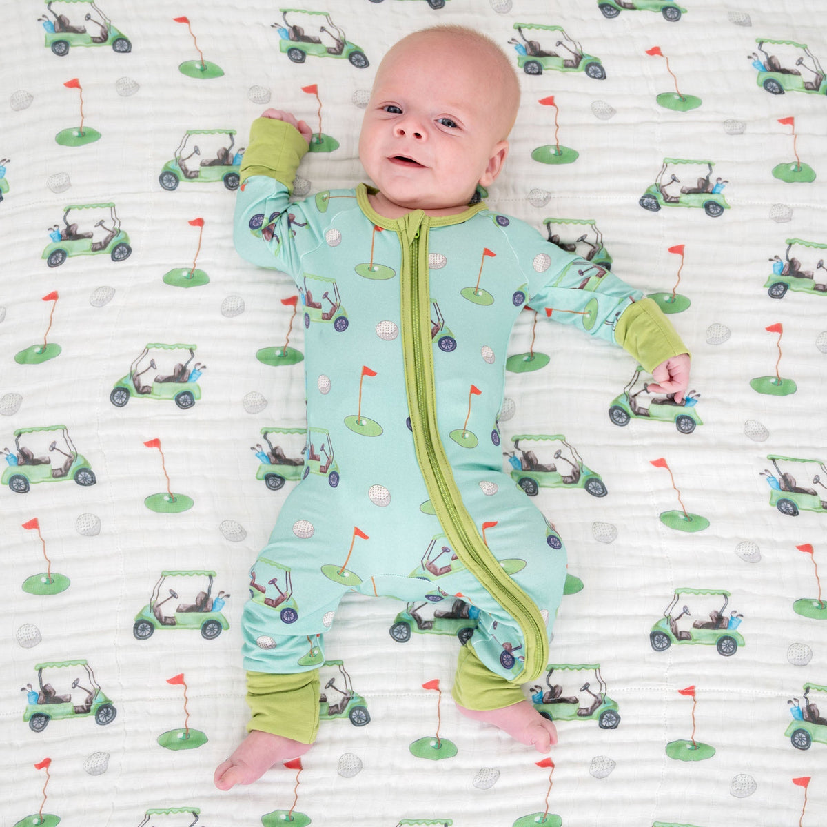 LollyBanks Golf A Round Zipper One Piece Pajama