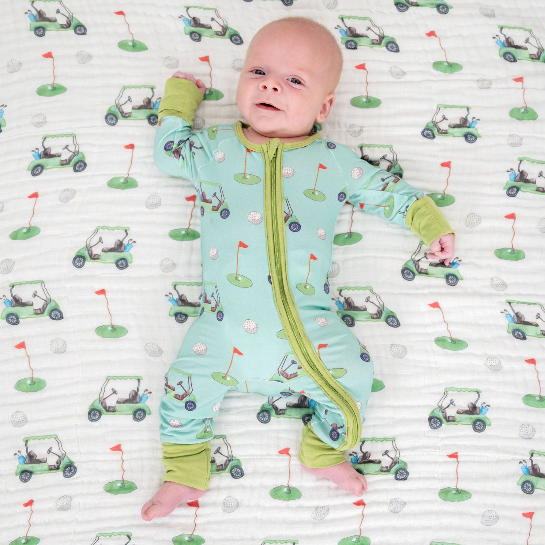 LollyBanks Golf A Round Zipper One Piece Pajama