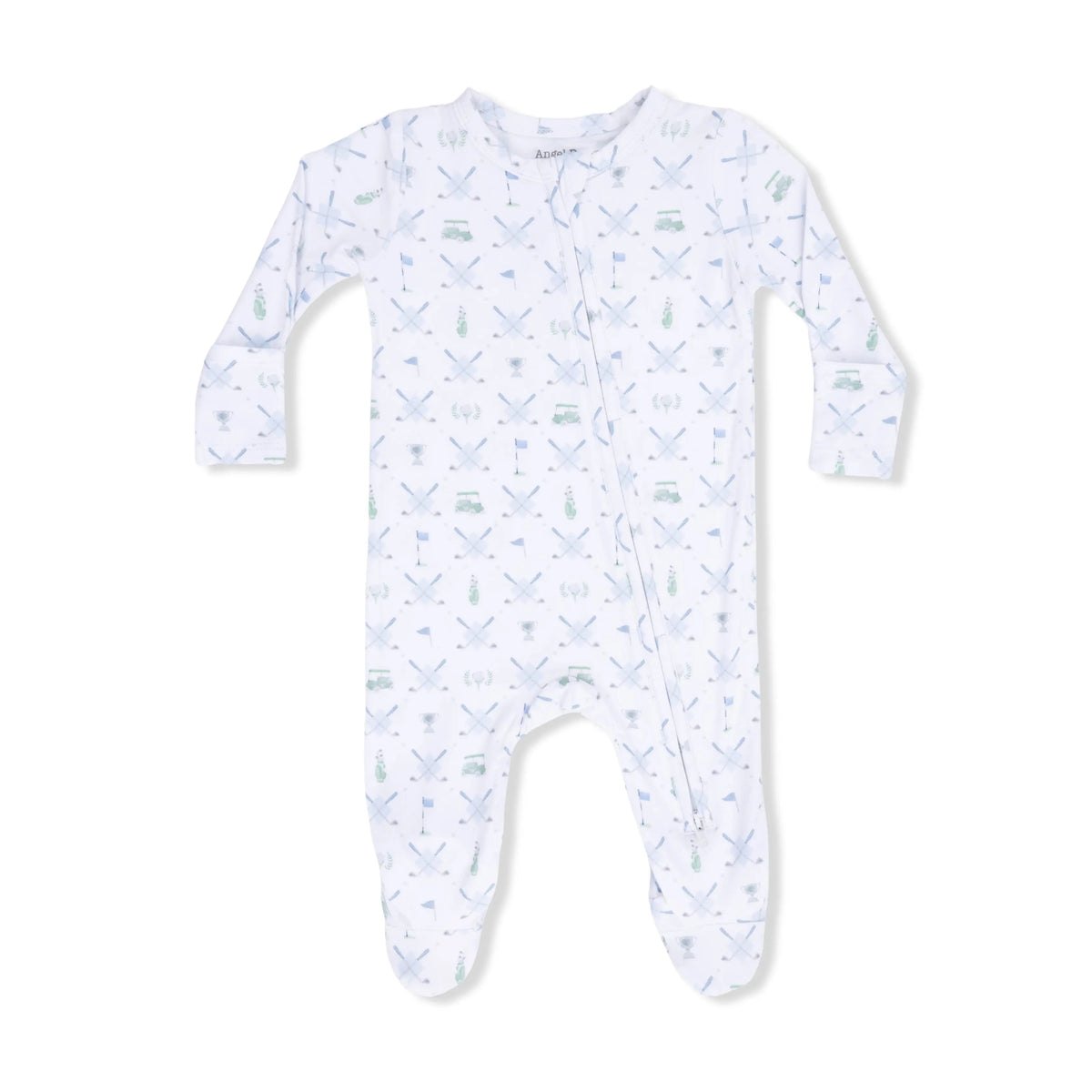 Angel Dear Golf Trellis Blue - 2 Way Zipper Footie - 