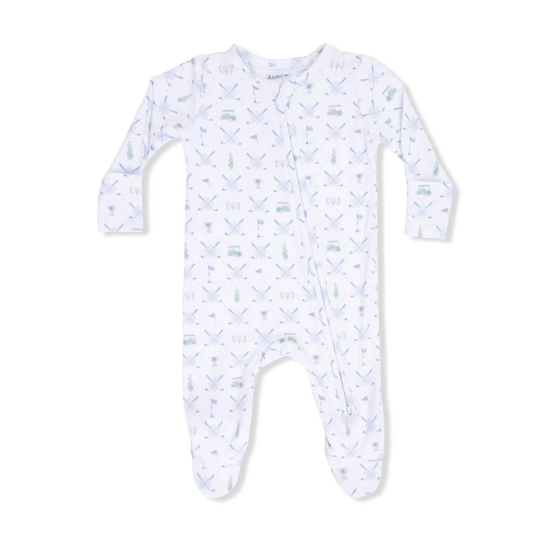 Angel Dear Golf Trellis Blue - 2 Way Zipper Footie - 
