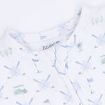 Angel Dear Golf Trellis Blue - 2 Way Zipper Footie - 