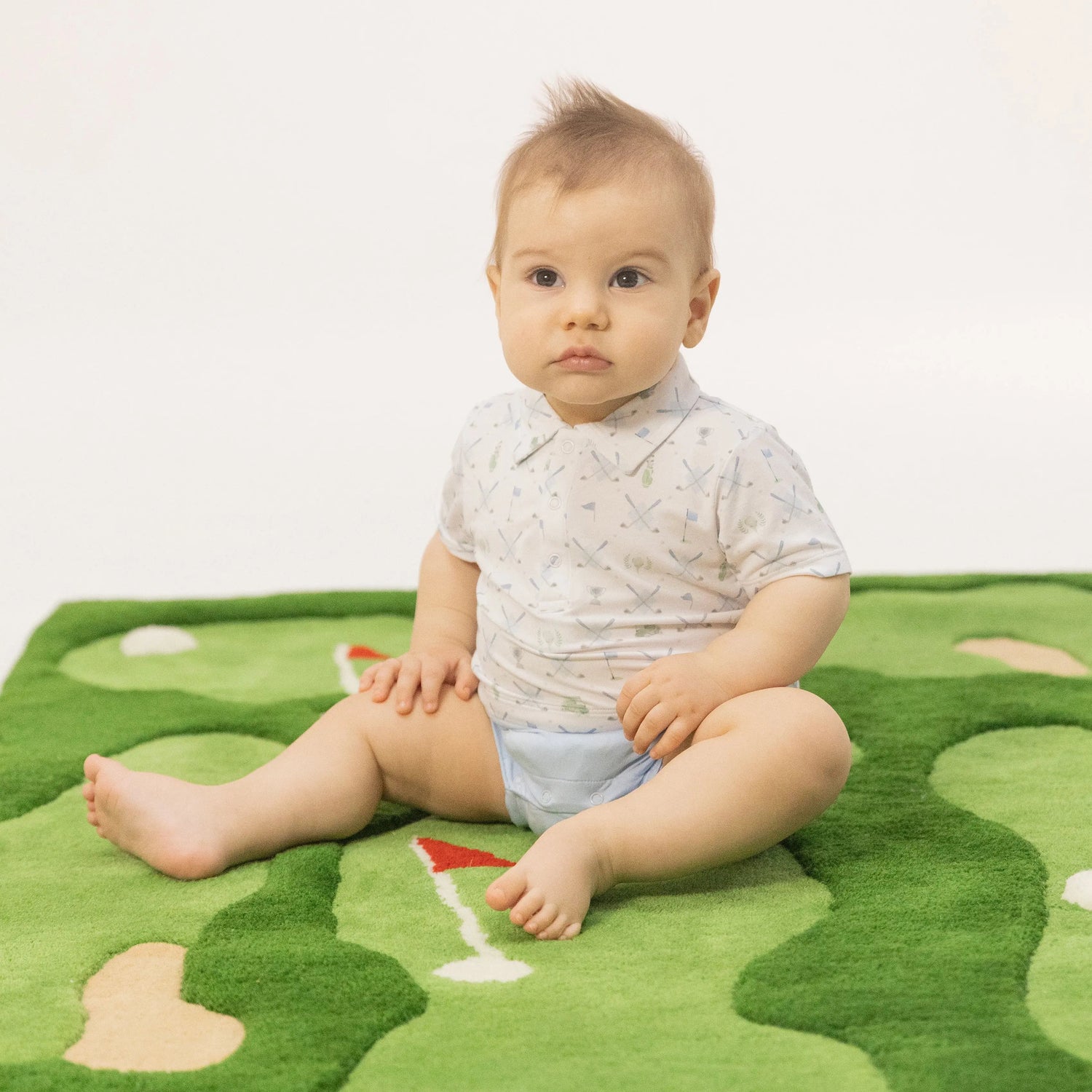 Golf Trellis Blue - Short Playsuit - Baby & Toddler Clothing, Child, Toddler, Infant, Play | Everetts Place
