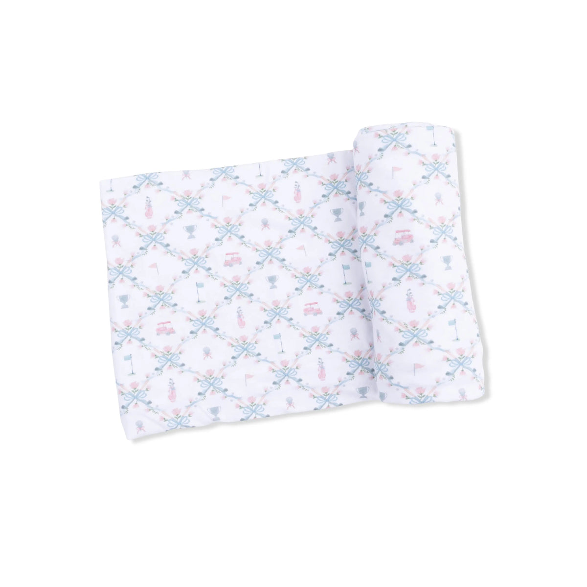 Golf Trellis Pink - Swaddle Blanket - White, Linens, Motif, Napkin | Everetts Place