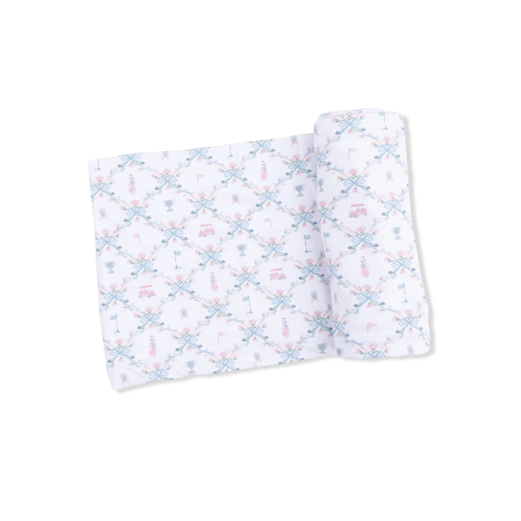 Golf Trellis Pink - Swaddle Blanket - White, Linens, Motif, Napkin | Everetts Place