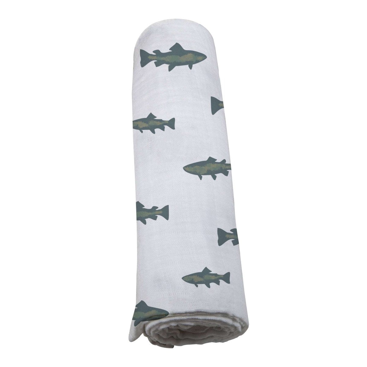 Newcastle Classics Gone Fishing Bamboo Muslin Swaddle Blanket Soft and Breathable for Babies - 
