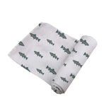 Newcastle Classics Gone Fishing Bamboo Muslin Swaddle Blanket Soft and Breathable for Babies - 