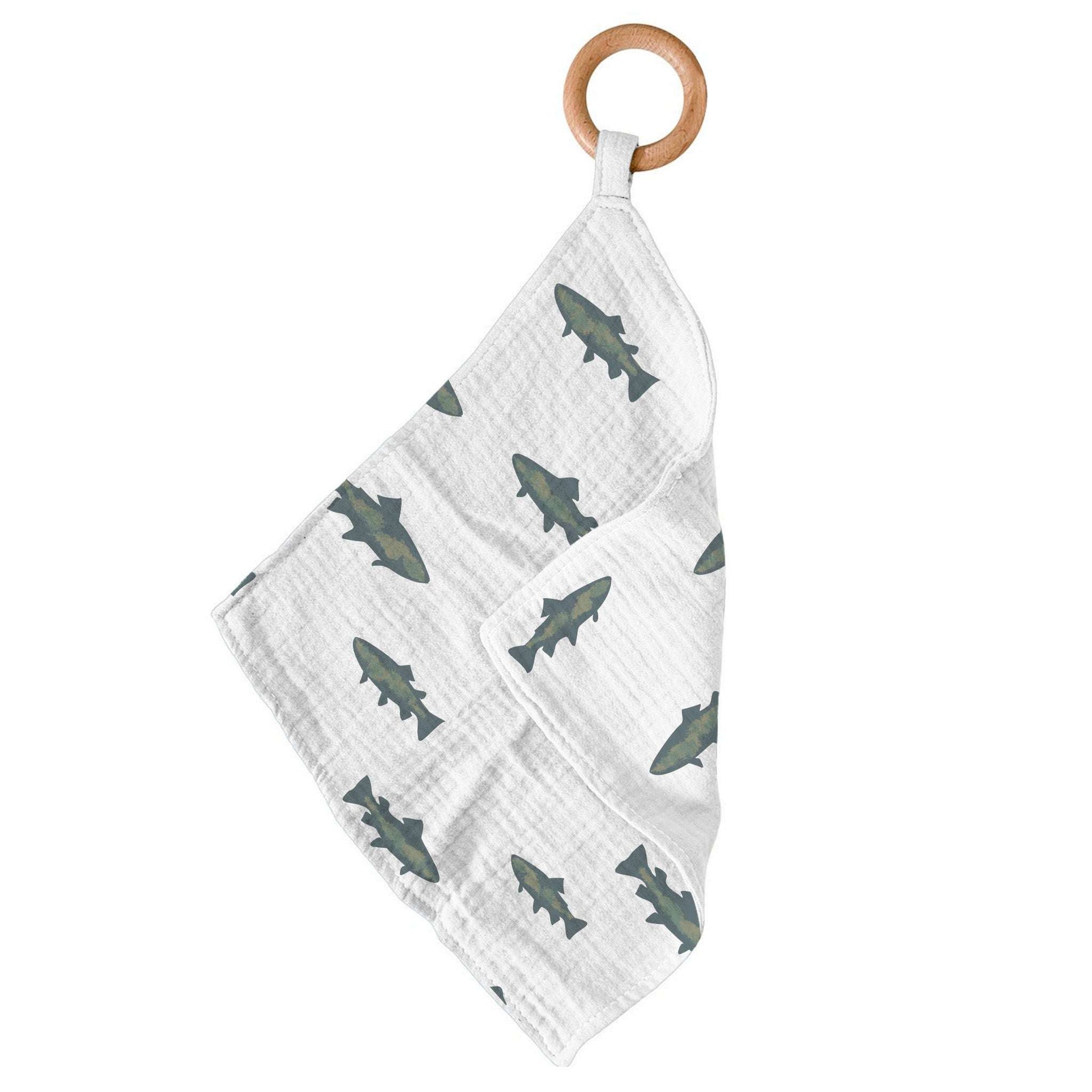 Gone Fishing Newcastle Teether with Removable Beach Wood Ring for Baby Gum Relief Newcastle Classics