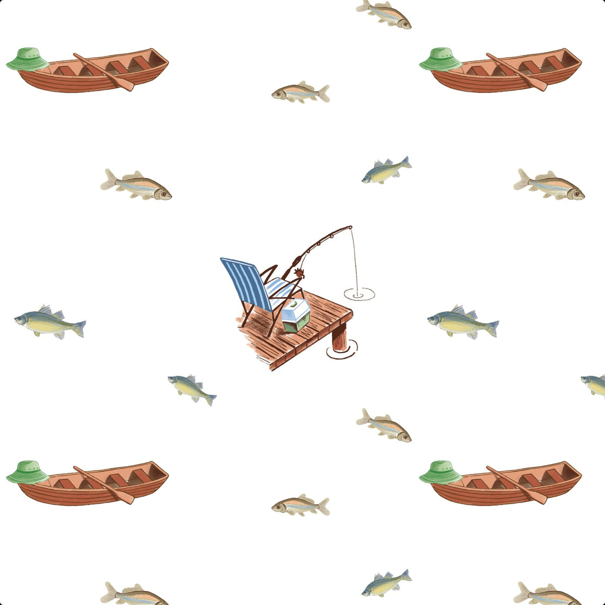 LollyBanks Gone Fishing Swaddle BlanketEveretts Place