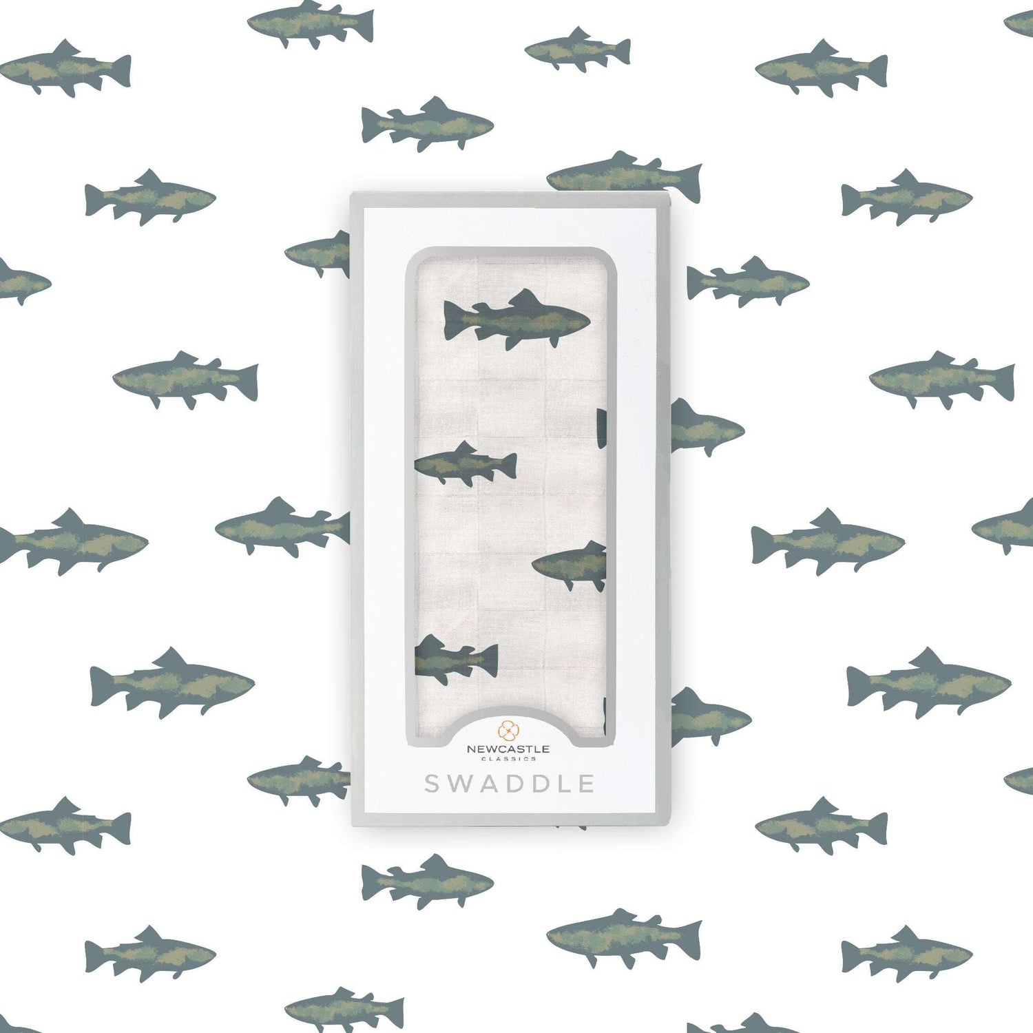 Newcastle Classics Gone Fishing Bamboo Muslin Swaddle Blanket Soft and Breathable for Babies - Baby & Toddler > Swaddling & Receiving Blankets Bamboo Swaddle