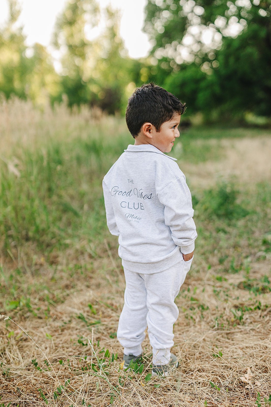 Mebie Baby Good Vibes Quarter Zip French Terry Set For Babies And Toddlers Mebie Baby - 