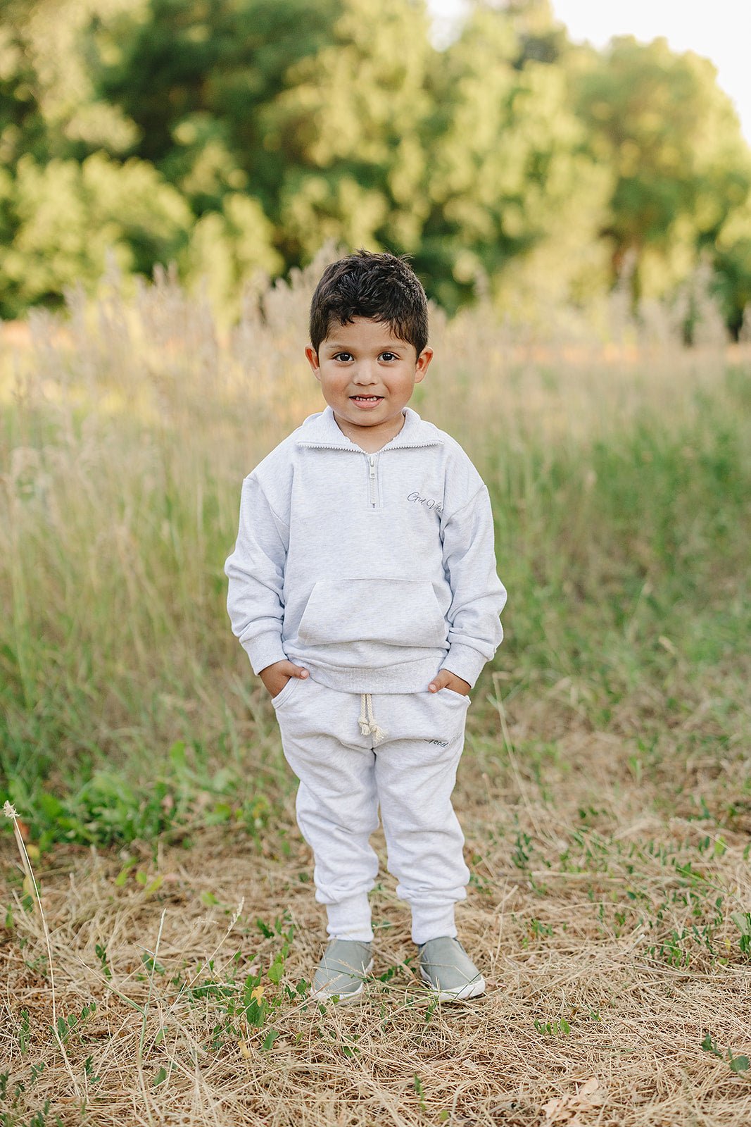 Mebie Baby Good Vibes Quarter Zip French Terry Set For Babies And Toddlers Mebie Baby - 