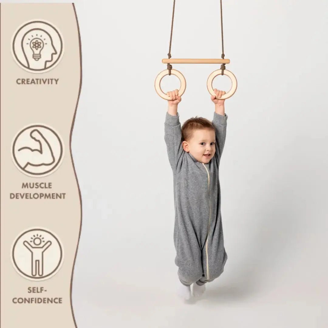 Goodevas Goodevas Trapeze Swing Bar With Rings For Kids Active Play And Physical Development - Everetts Place Boutique - 