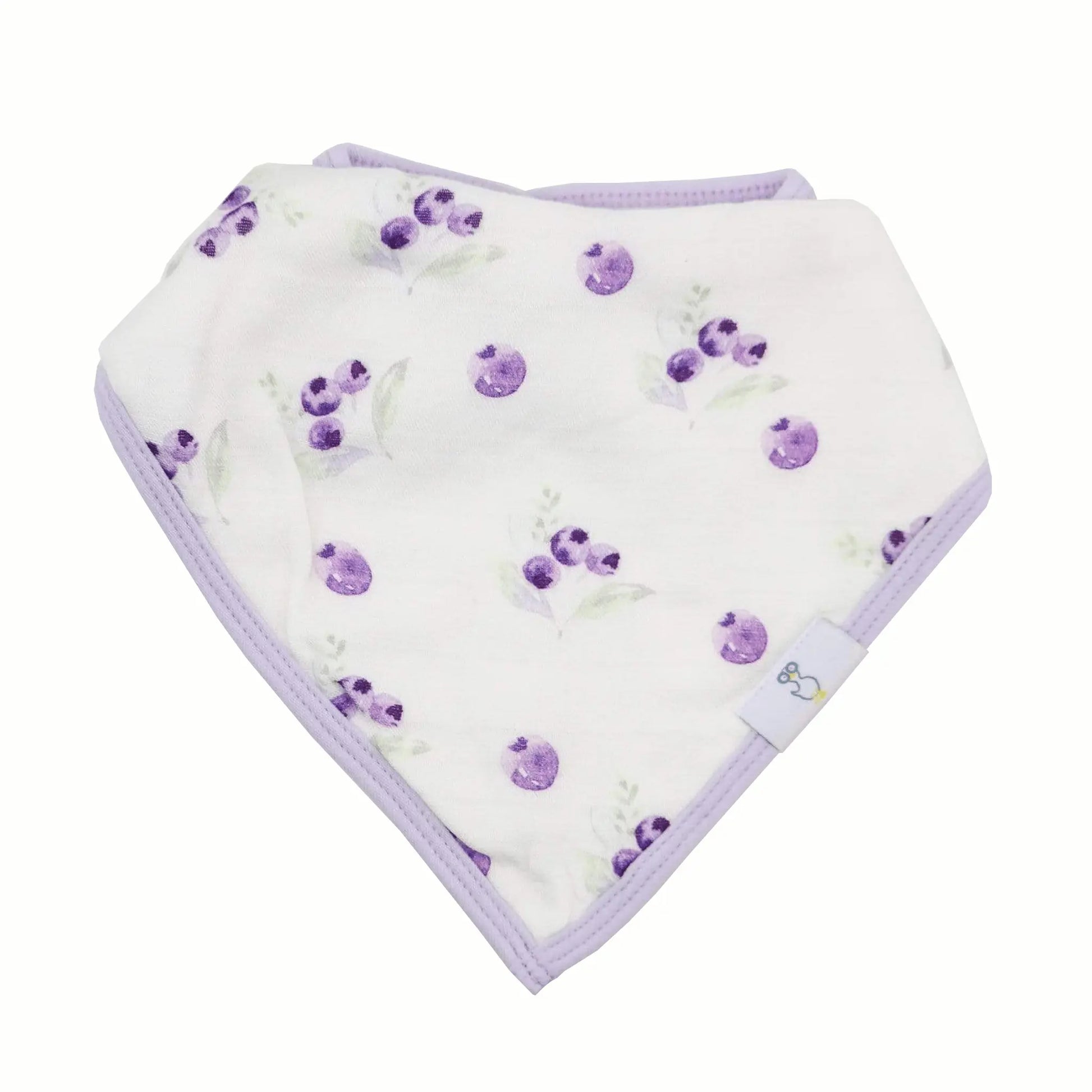 Blueberries And Flowers Lavender 2 Pack Muslin And Terry Cloth Bib Set Goosewaddle® | Newborn Baby Blankets Toys Teethers Bibs & More