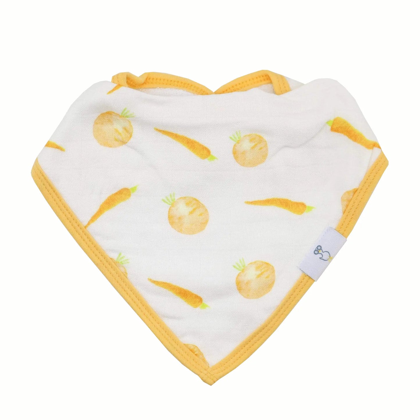 Carrots and Shapes Orange 2 Pack Muslin and Terry Cloth Bib Set Goosewaddle® | Newborn Baby Blankets Toys Teethers Bibs & More