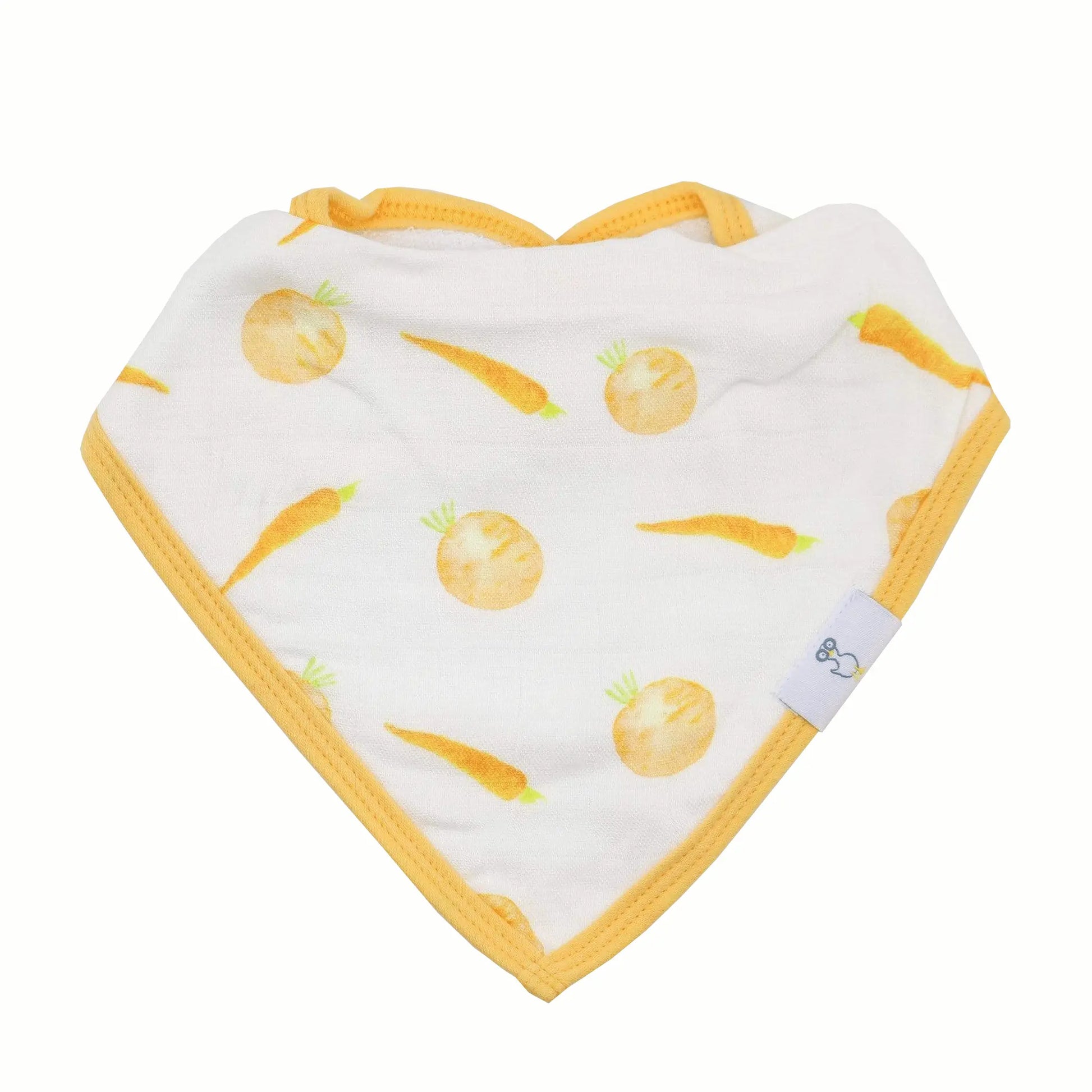 Carrots and Shapes Orange 2 Pack Muslin and Terry Cloth Bib Set Goosewaddle® | Newborn Baby Blankets Toys Teethers Bibs & More
