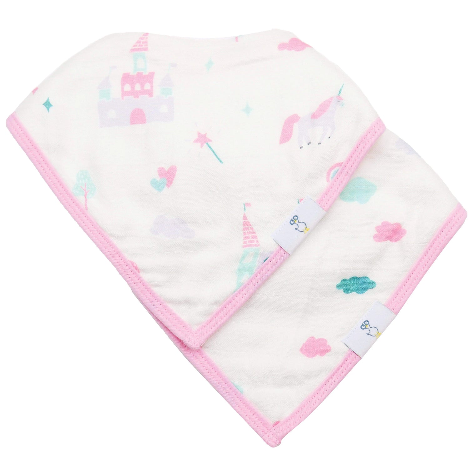 Goosewaddle® | Newborn Baby Blankets Toys Teethers Bibs & More Clouds And Castles 2 Pack Absorbent Muslin Bibs for Babies and Toddlers - Baby & Toddler > Nursing & Feeding > Bibs Bibs