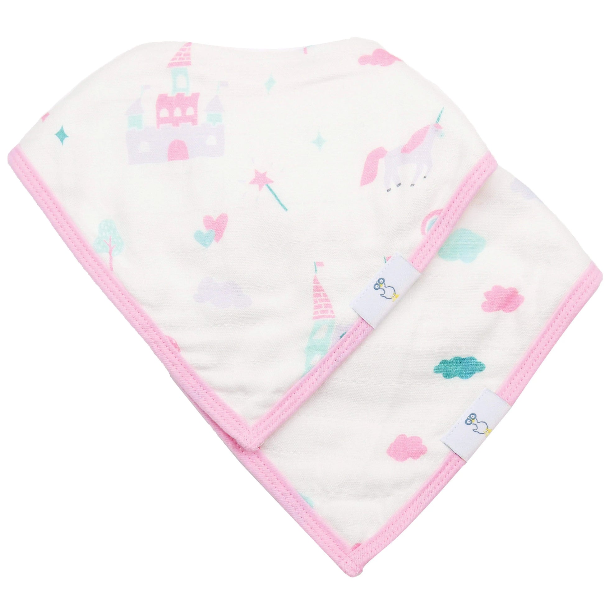 Clouds And Castles 2 Pack Muslin And Terry Cloth Bib Set Goosewaddle® | Newborn Baby Blankets Toys Teethers Bibs & More