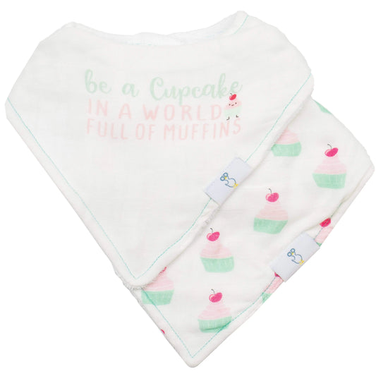 Muffin And Cupcake Two Pack Muslin And Terry Cloth Bib Set Goosewaddle® | Newborn Baby Blankets Toys Teethers Bibs & More