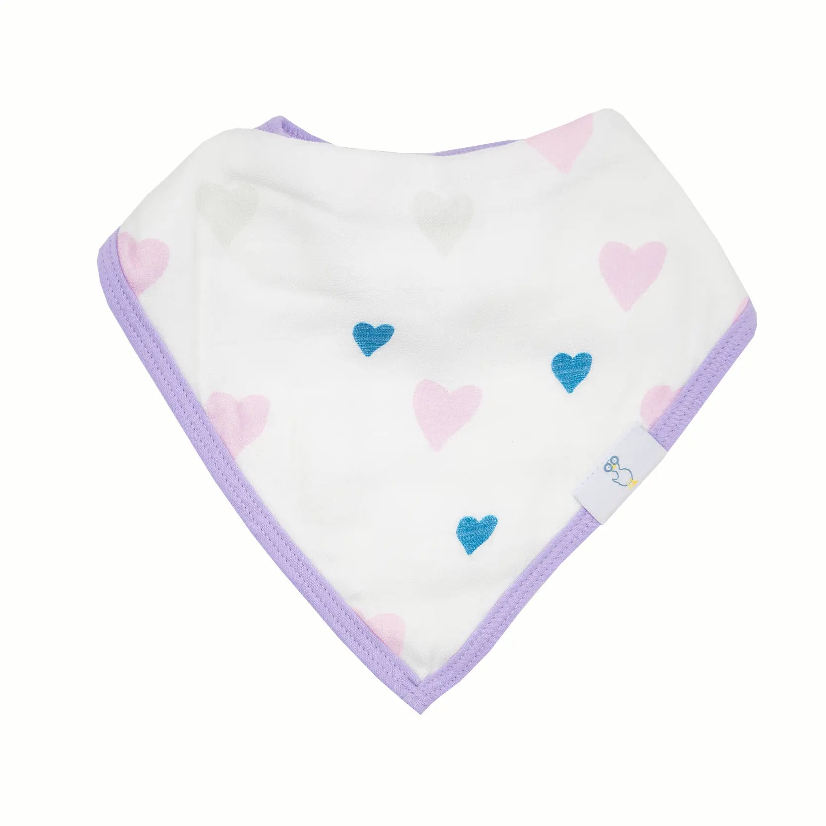 Hearts And Birds 2 Pack Muslin And Terry Cloth Bib Set Goosewaddle® | Newborn Baby Blankets Toys Teethers Bibs & More