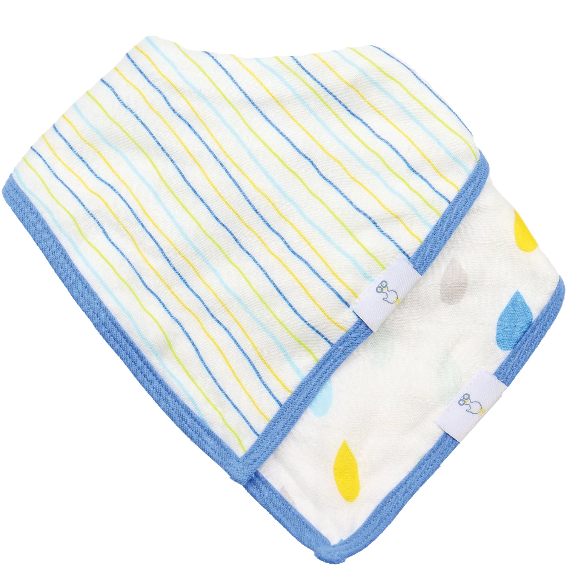 Stripes and Rain Drops 2 Pack Muslin and Terry Cloth Bib Set for Babies Goosewaddle® | Newborn Baby Blankets Toys Teethers Bibs & More