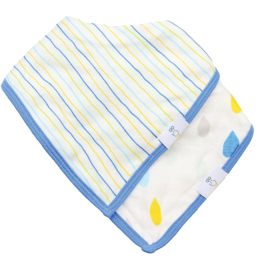 Stripes and Rain Drops 2 Pack Muslin and Terry Cloth Bib Set for Babies Goosewaddle® | Newborn Baby Blankets Toys Teethers Bibs & More