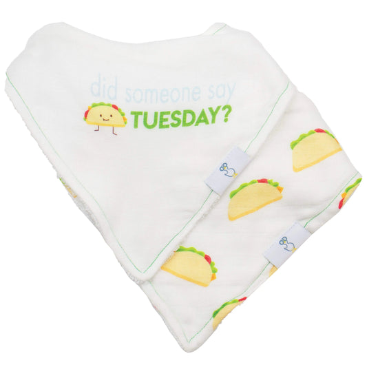 Taco Tuesday and Taco Two Pack Muslin and Terry Cloth Bib Set for Babies Goosewaddle® | Newborn Baby Blankets Toys Teethers Bibs & More