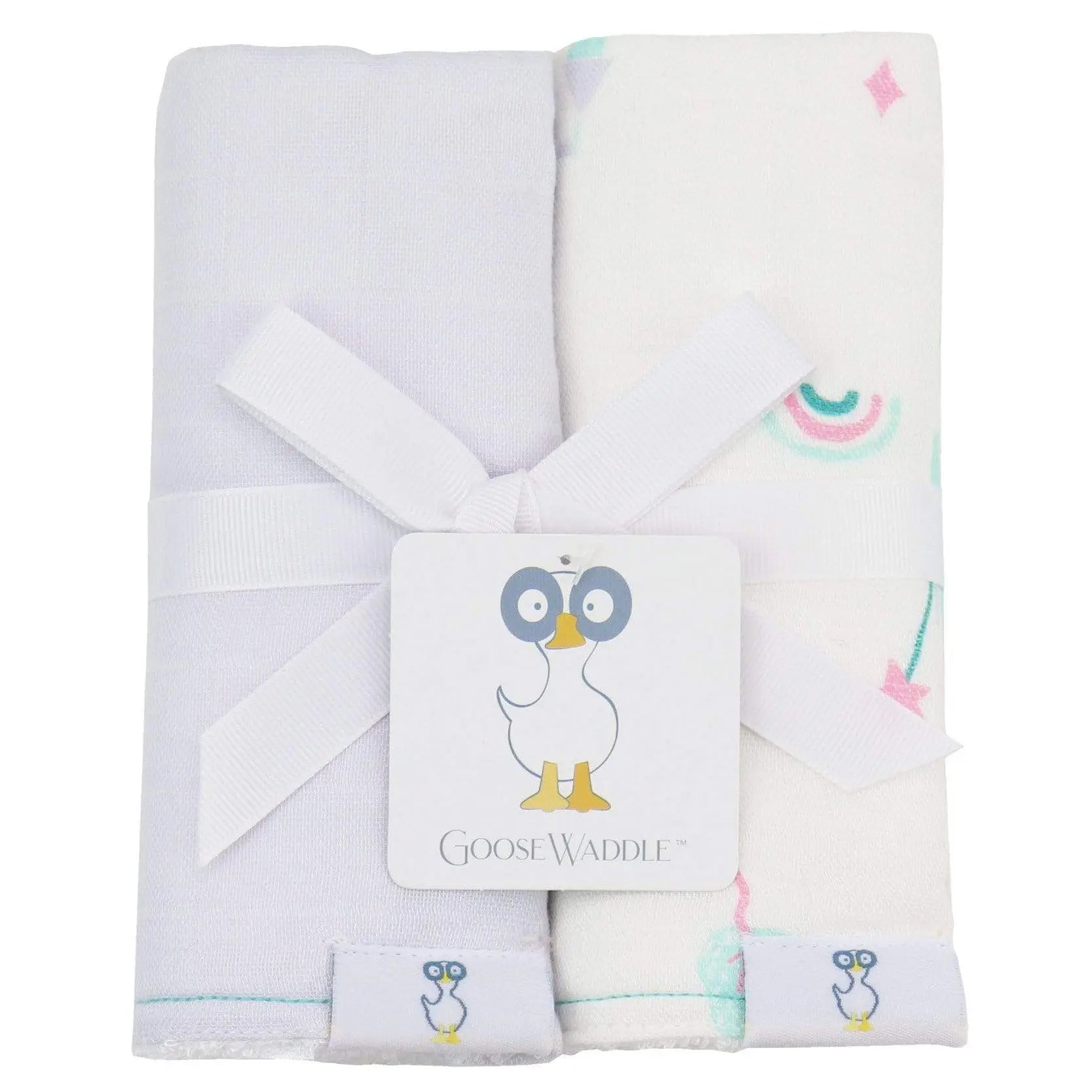 Castles And Lavender 2 Pack Muslin And Terry Cloth Burp Cloths Goosewaddle® | Newborn Baby Blankets Toys Teethers Bibs & More