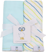 Goosewaddle® | Newborn Baby Blankets Toys Teethers Bibs & More Stripes and Light Blue 2 PK Muslin & Terry Cloth Burp Cloth - Baby & Toddler > Nursing & Feeding > Burp Cloths Burp Cloths